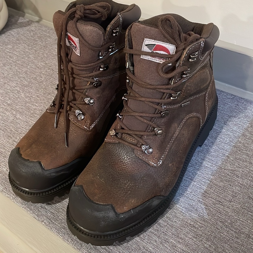 New Steel Toe Safety Work boots 7258 Men’s 11 Waterproof Brown Construction NIB